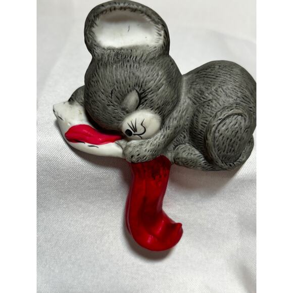 Vintage Lot 2 House Of Lloyd Mouse stocking‎ holder Christmas Hanger Mantel cute - Picture 3 of 8